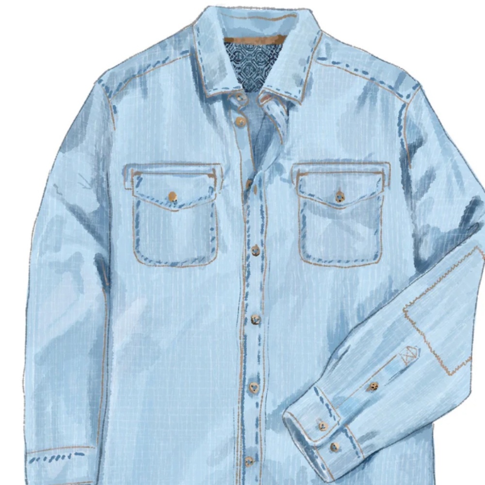 J Peterman Chambrey Shirt NWT